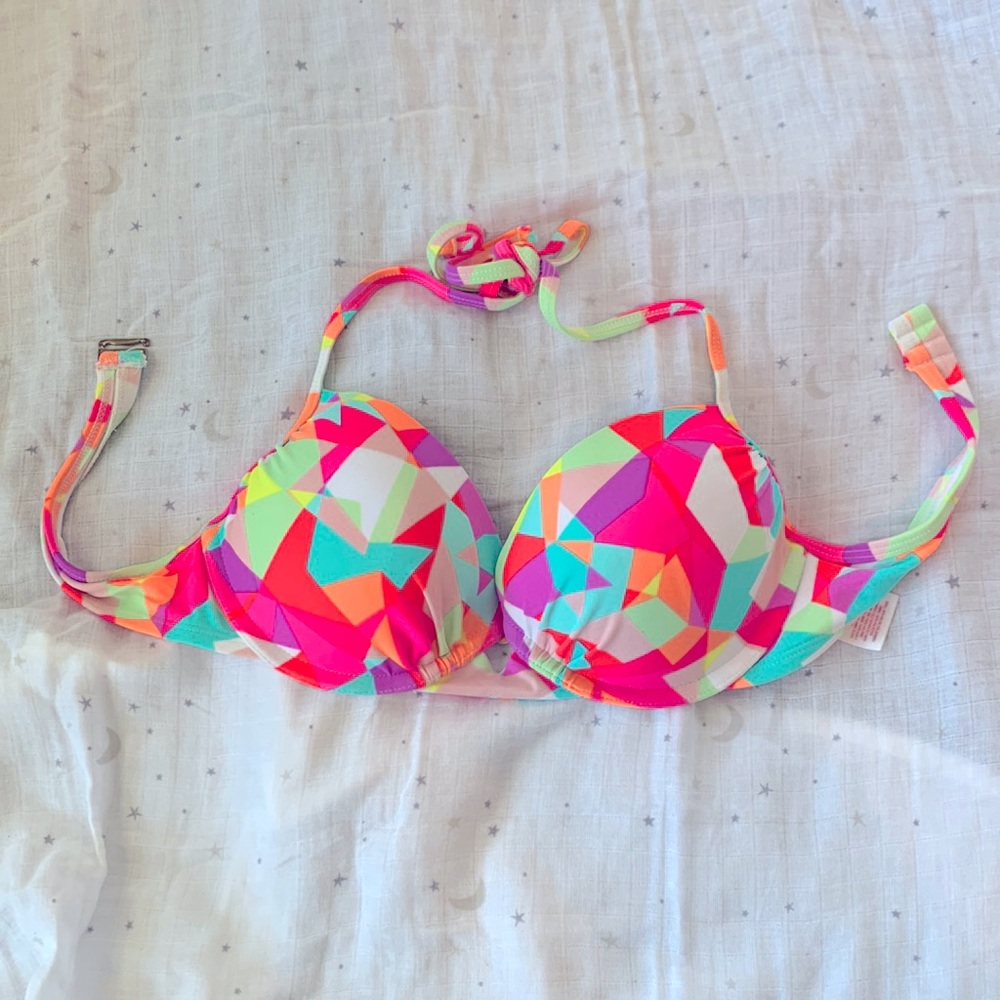 Neon block swimsuit top 🩷